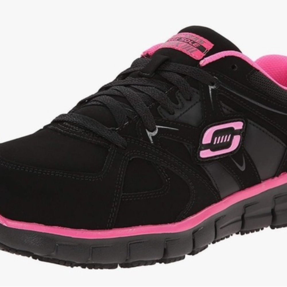 Skechers Women's Athletic Shoes in Black and Pink slip resistant